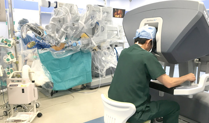 ロボット支援腹腔鏡下根治的膀胱全摘除術(RARC)の様子