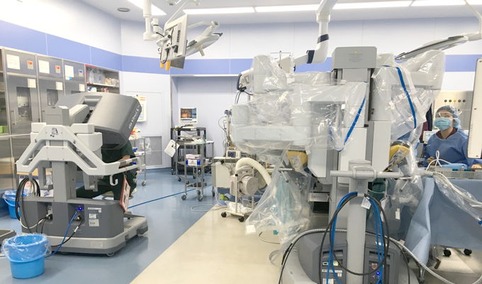 ロボット支援腹腔鏡下根治的膀胱全摘除術(RARC)の様子